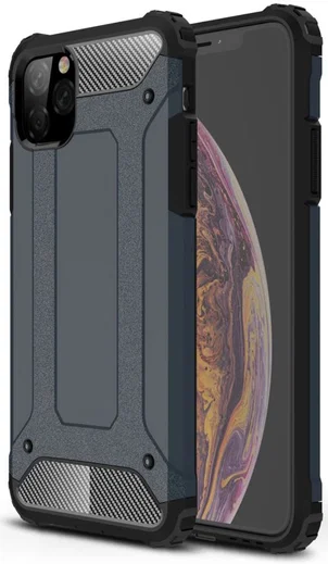 Apple IPhone 11 Pro Max Hoesje Shock Proof Hybride Back Cover  Blauw afbeelding 1