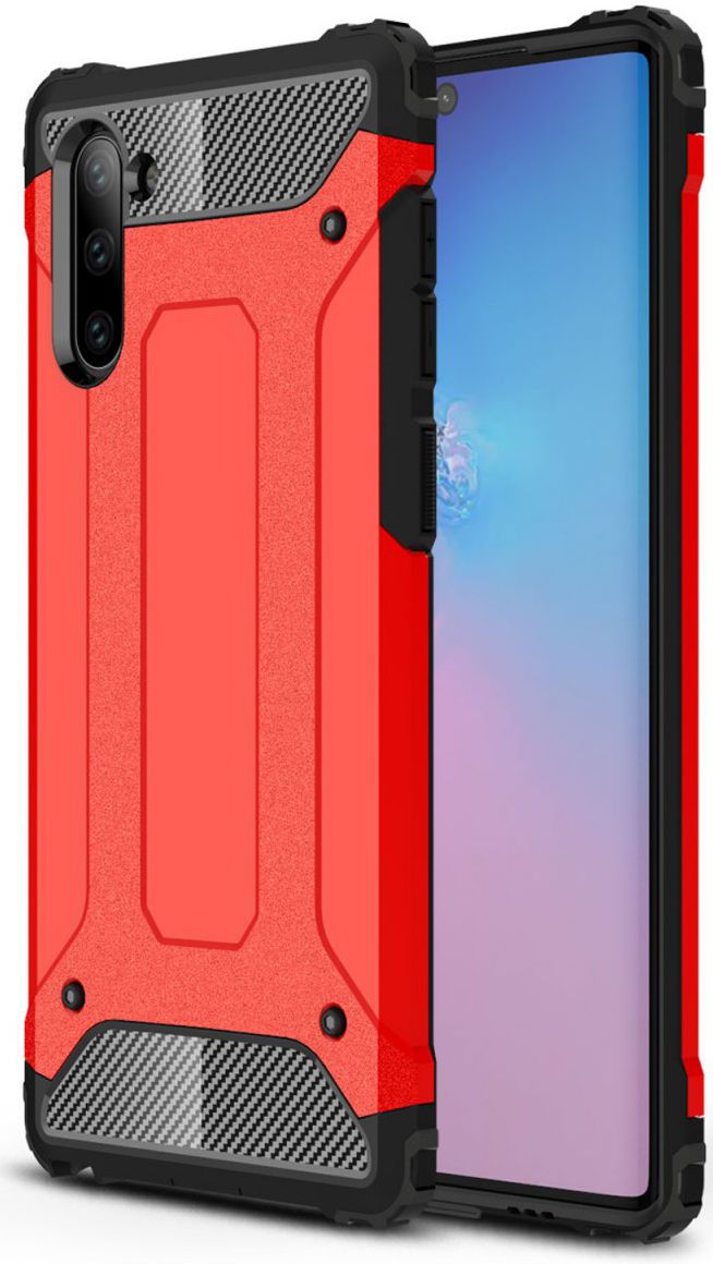 Samsung Galaxy Note 10 Hybride Hoesje Rood afbeelding 1