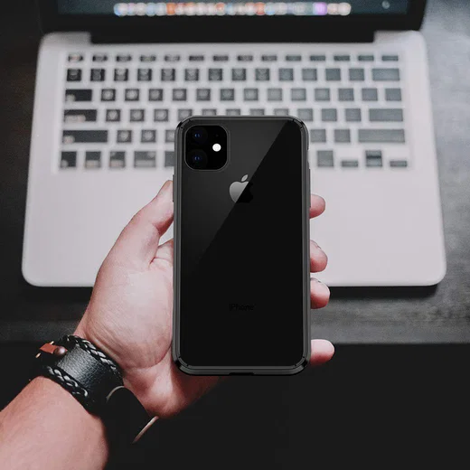 Apple iPhone 11 Pro Hoesje Armor Back Cover Transparant / Zwart afbeelding 3