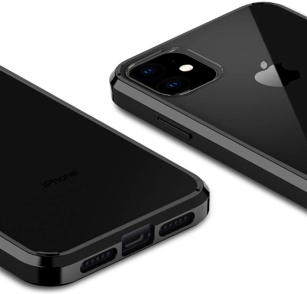 Apple iPhone 11 Hoesje Armor Back Cover Transparant/Zwart afbeelding 4