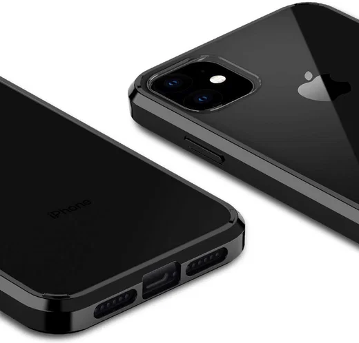 Apple iPhone 11 Hoesje Armor Back Cover Transparant/Zwart afbeelding 4