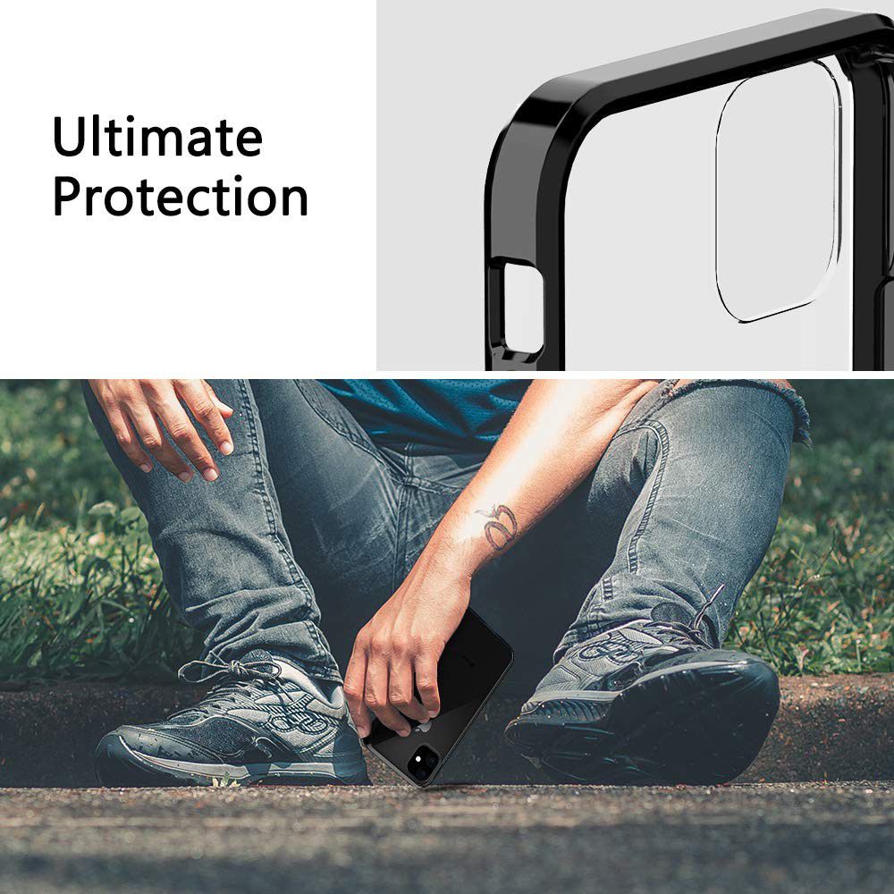 Apple iPhone 11 Hoesje Armor Back Cover Transparant/Zwart afbeelding 6