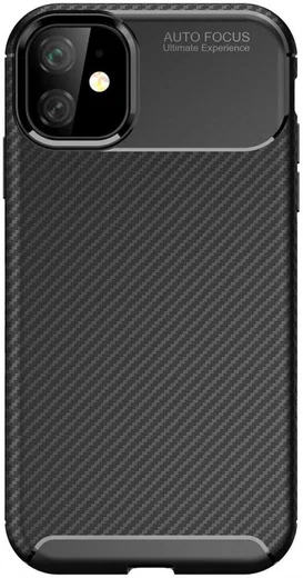 Apple iPhone 11 Hoesje Geborsteld Carbon Zwart afbeelding 4