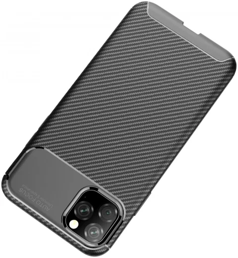 Apple iPhone 11 Pro Max Siliconen Carbon Hoesje Zwart afbeelding 12