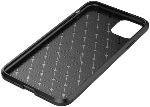 Apple iPhone 11 Pro Max Siliconen Carbon Hoesje Zwart afbeelding 10