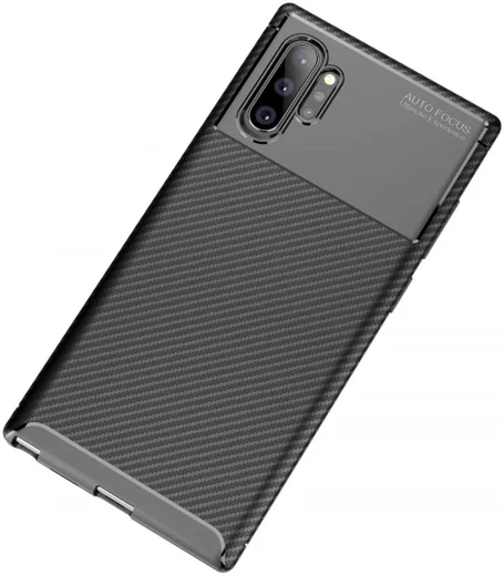 Samsung Galaxy Note 10 Plus Siliconen Carbon Hoesje Zwart afbeelding 12