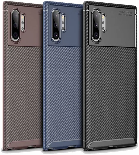 Samsung Galaxy Note 10 Plus Siliconen Carbon Hoesje Zwart afbeelding 13