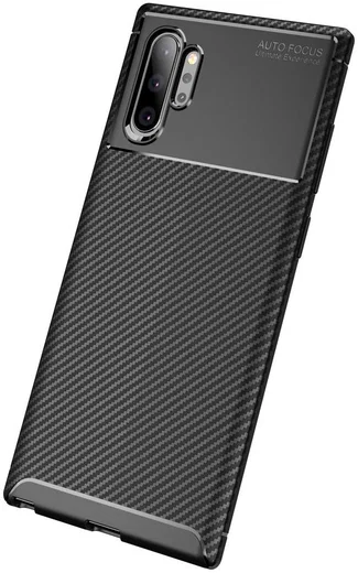 Samsung Galaxy Note 10 Plus Siliconen Carbon Hoesje Zwart afbeelding 5