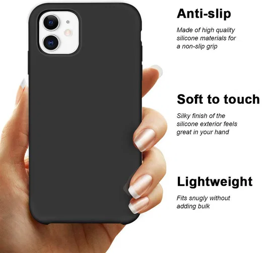 Apple iPhone 11 Hoesje Siliconen Zwart afbeelding 8