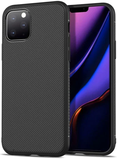 Apple iPhone 11 Pro Hoesje Twill Slim Textuur Zwart afbeelding 1