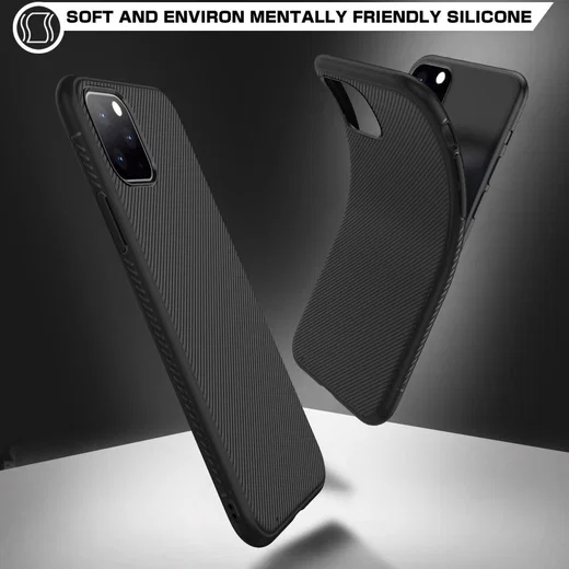 Apple iPhone 11 Pro Hoesje Twill Slim Textuur Zwart afbeelding 10