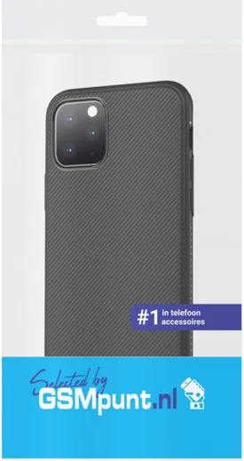 Apple iPhone 11 Pro Hoesje Twill Slim Textuur Zwart afbeelding 2