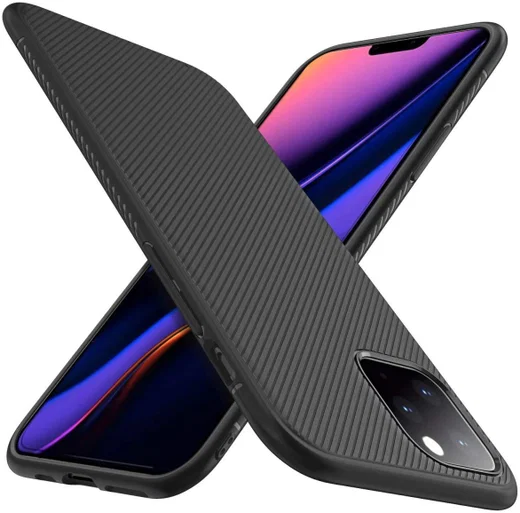 Apple iPhone 11 Pro Hoesje Twill Slim Textuur Zwart afbeelding 4