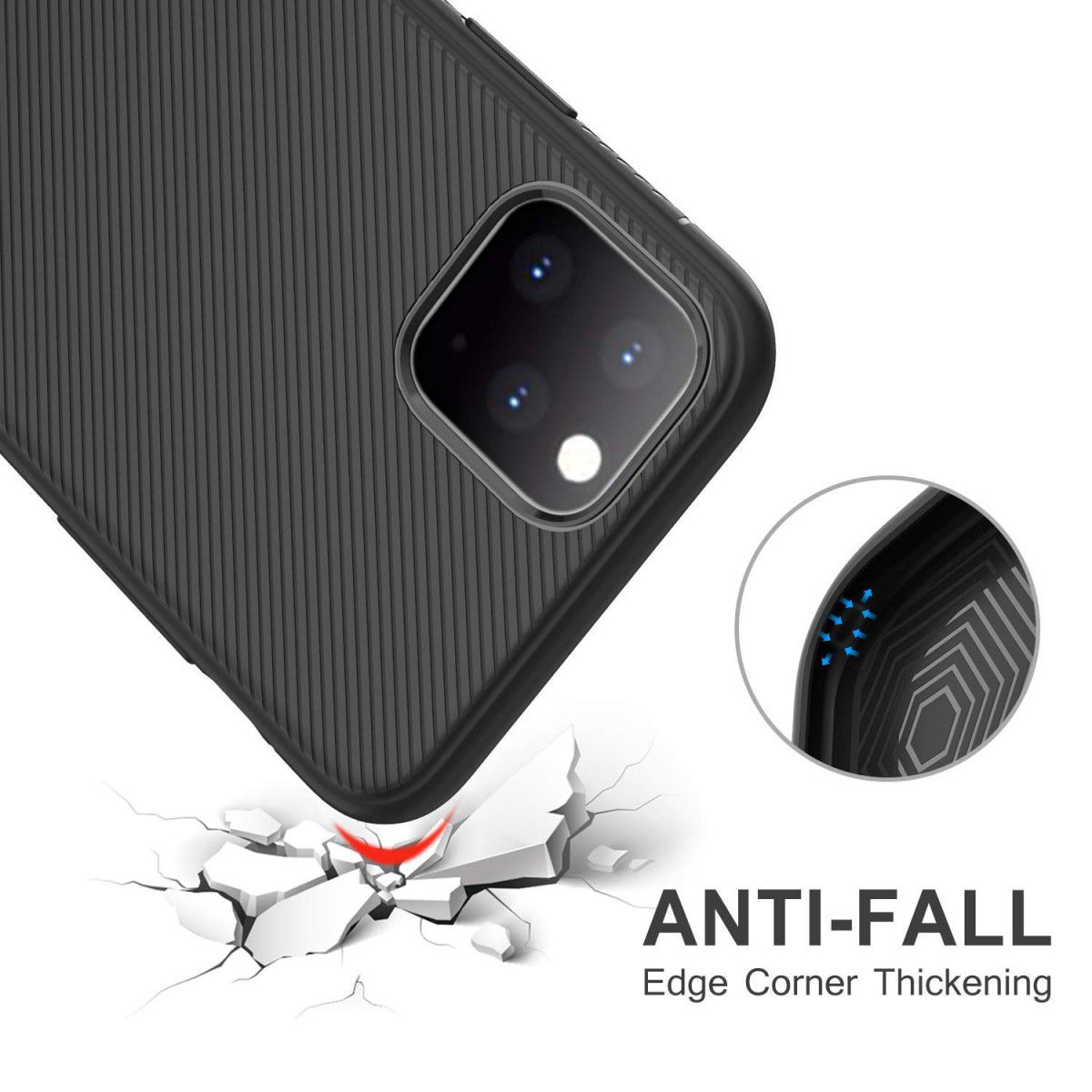 Apple iPhone 11 Pro Hoesje Twill Slim Textuur Zwart afbeelding 6