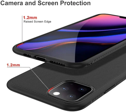 Apple iPhone 11 Pro Hoesje Twill Slim Textuur Zwart afbeelding 9