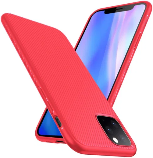 Apple iPhone 11 Pro Hoesje Twill Slim Textuur Rood afbeelding 2