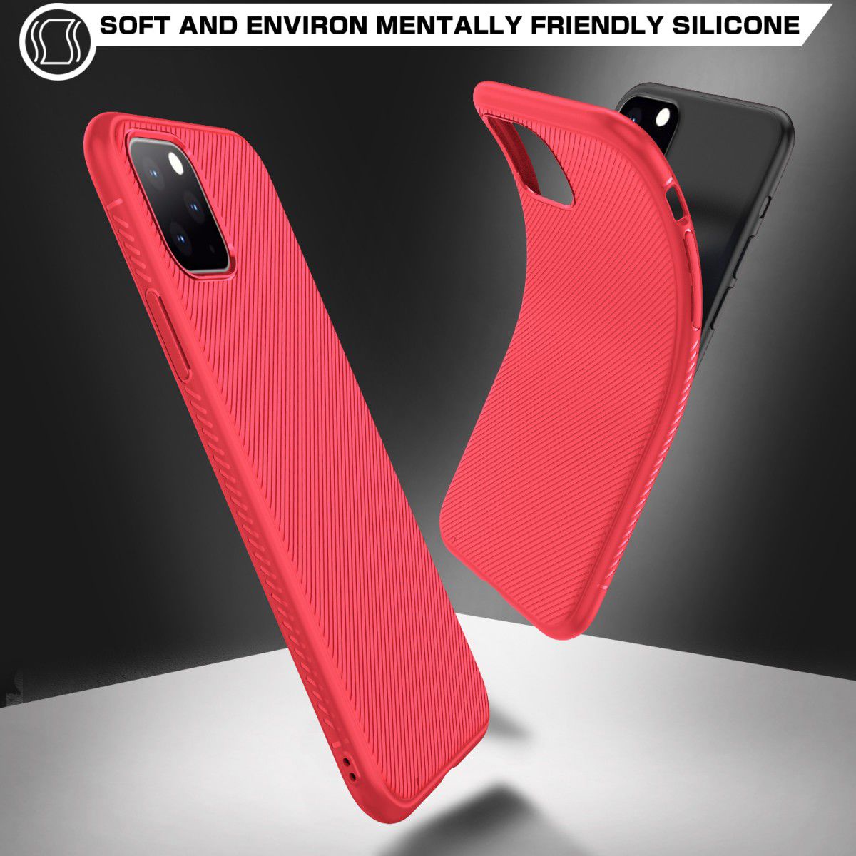 Apple iPhone 11 Pro Hoesje Twill Slim Textuur Rood afbeelding 7