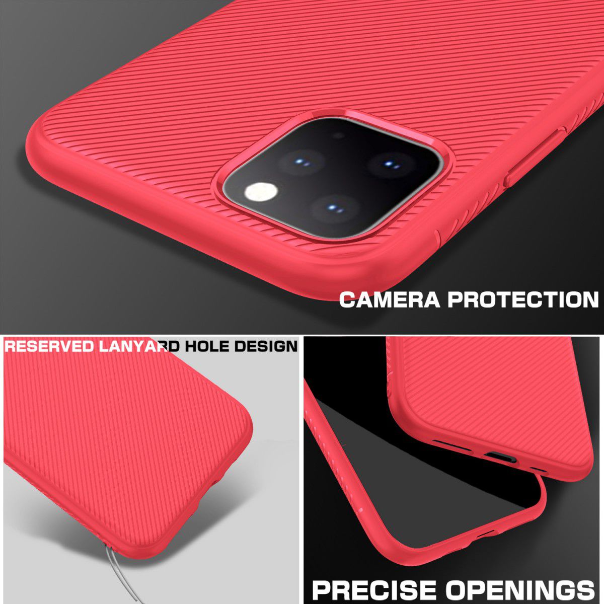 Apple iPhone 11 Pro Hoesje Twill Slim Textuur Rood afbeelding 8