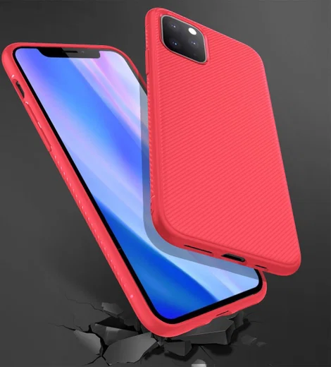 Apple iPhone 11 Pro Hoesje Twill Slim Textuur Rood afbeelding 5