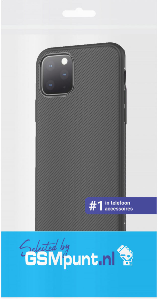 Apple iPhone 11 Hoesje Twill Slim Textuur Zwart afbeelding 4