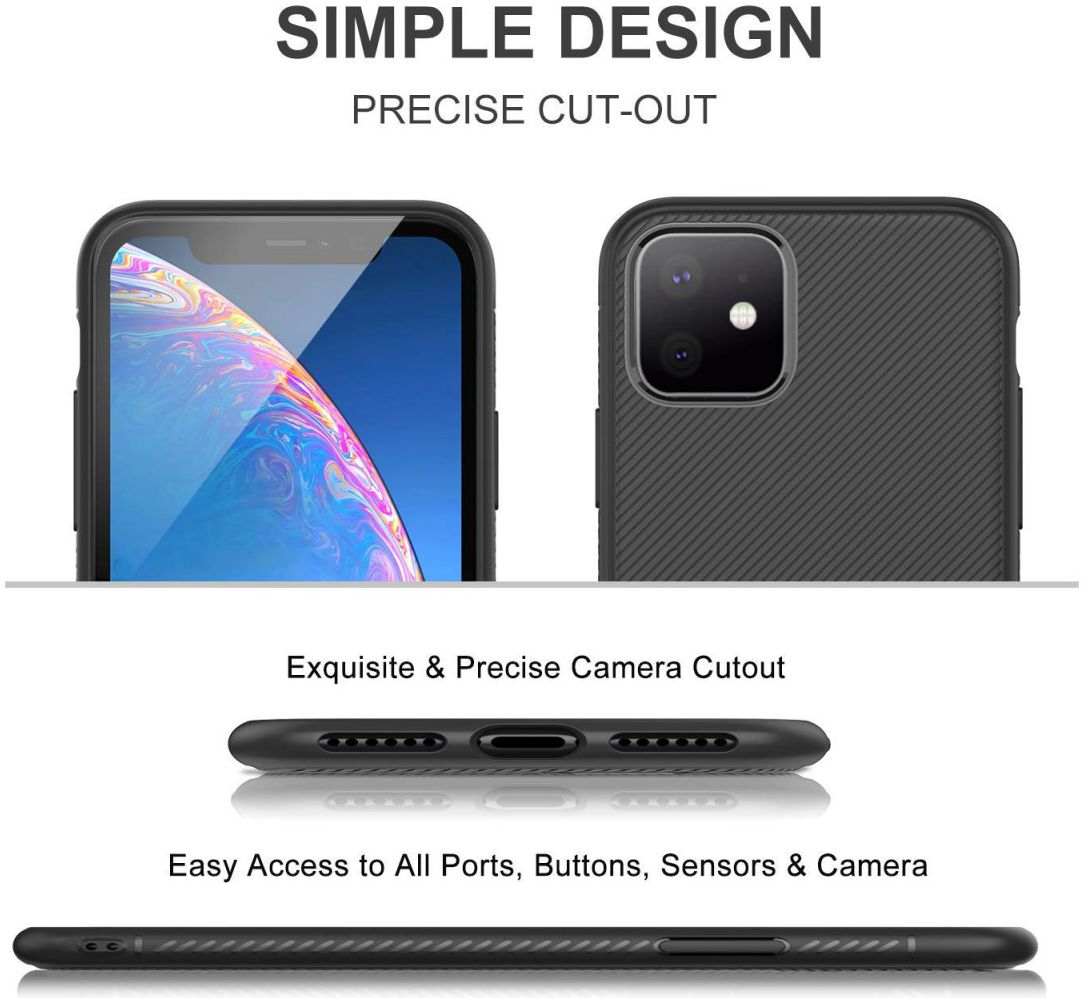Apple iPhone 11 Hoesje Twill Slim Textuur Zwart afbeelding 7