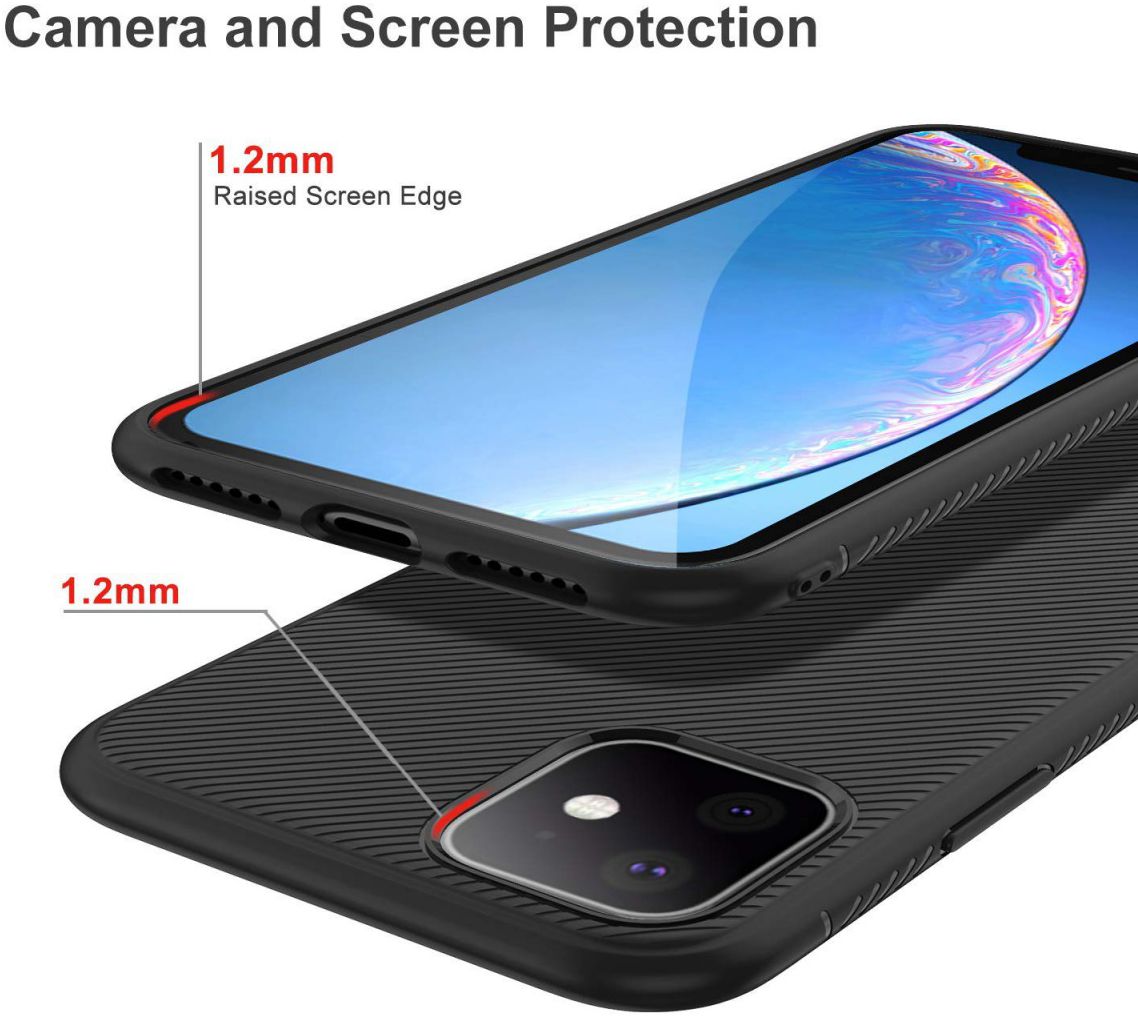 Apple iPhone 11 Hoesje Twill Slim Textuur Zwart afbeelding 8