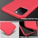 Apple iPhone 11 Pro Max Twill Slim Texture TPU Hoesje Rood afbeelding 7