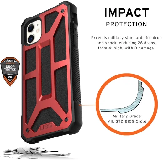 Urban Armor Gear Monarch Apple iPhone 11 Hoesje Crimson afbeelding 3