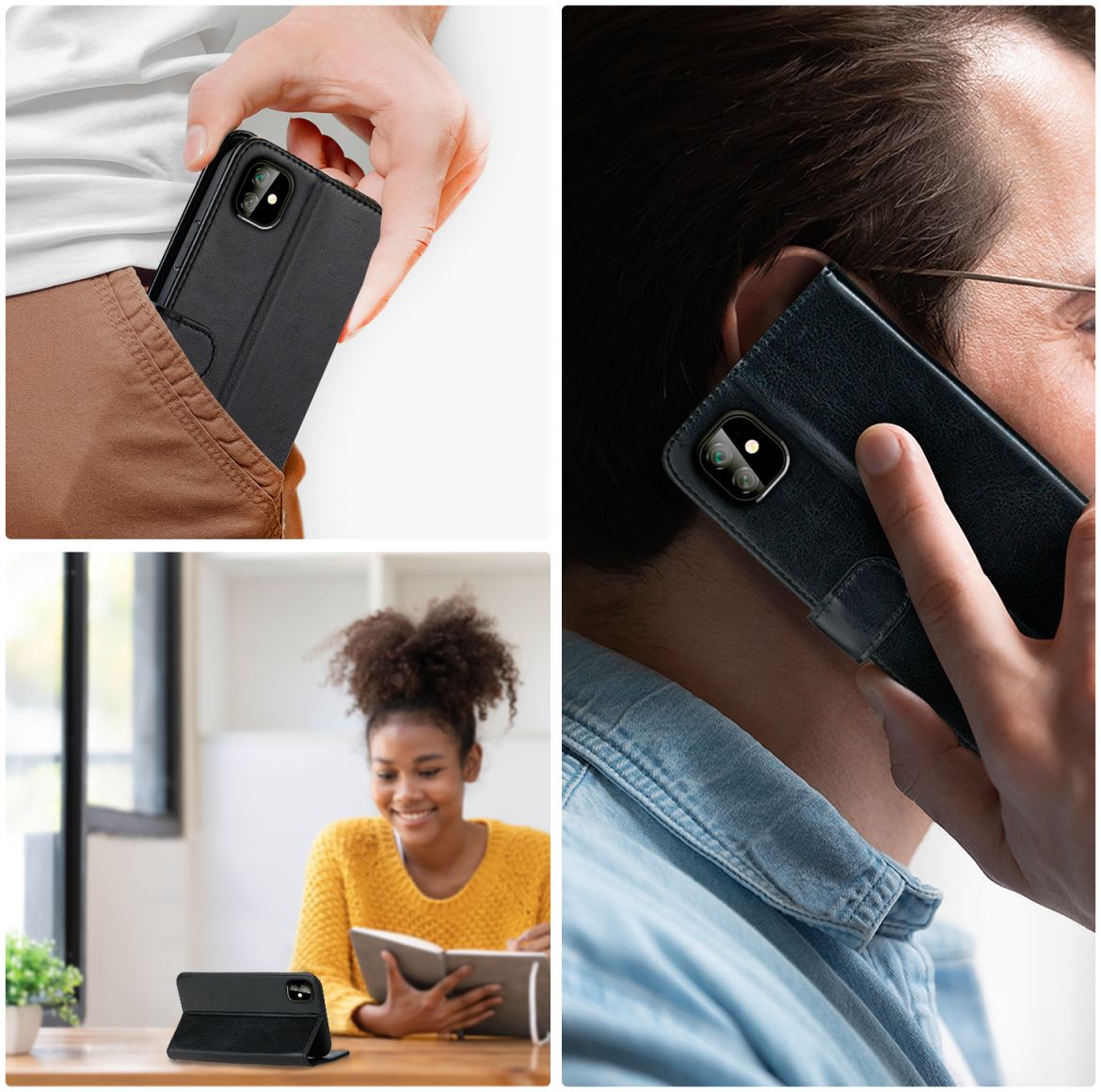 Rosso Element Apple iPhone 11 Hoesje Book Cover Zwart afbeelding 6