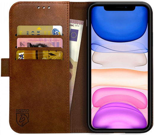 Rosso Element Apple iPhone 11 Hoesje Book Cover Bruin afbeelding 1