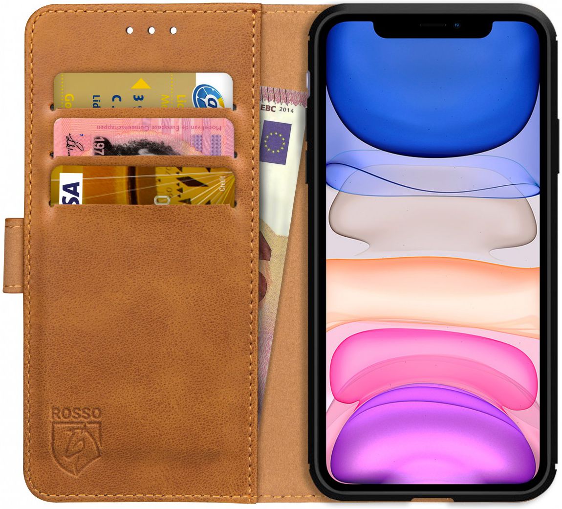 Rosso Element Apple iPhone 11 Pro Hoesje Book Cover Lichtbruin afbeelding 1