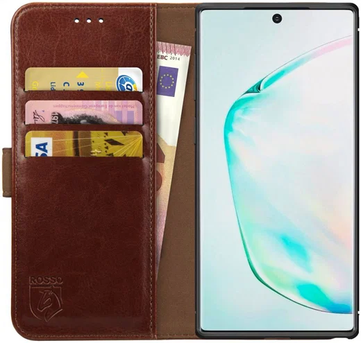 Rosso Element Samsung Galaxy Note 10 Hoesje Book Cover Bruin afbeelding 1