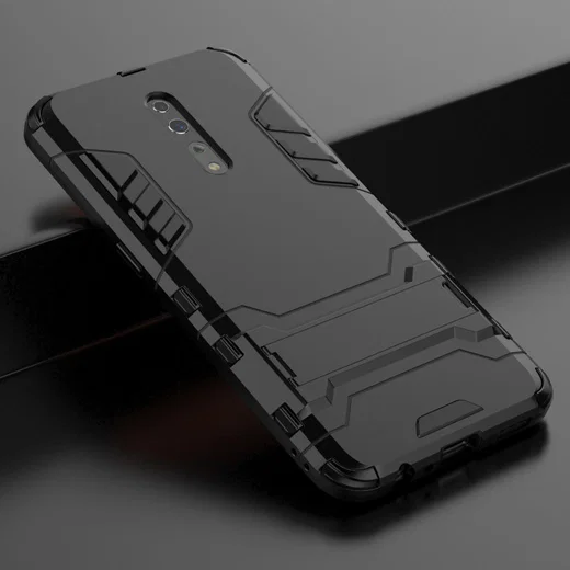 Oppo Reno Z Hybride Hoesje met Standaard Zwart afbeelding 8