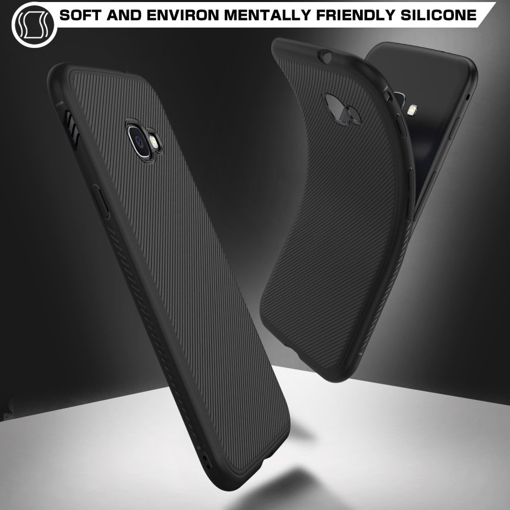 Samsung Galaxy Xcover 4(S) Twill Slim Texture Backcover Zwart afbeelding 2