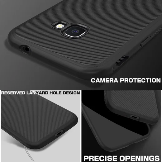 Samsung Galaxy Xcover 4(S) Twill Slim Texture Backcover Zwart afbeelding 4