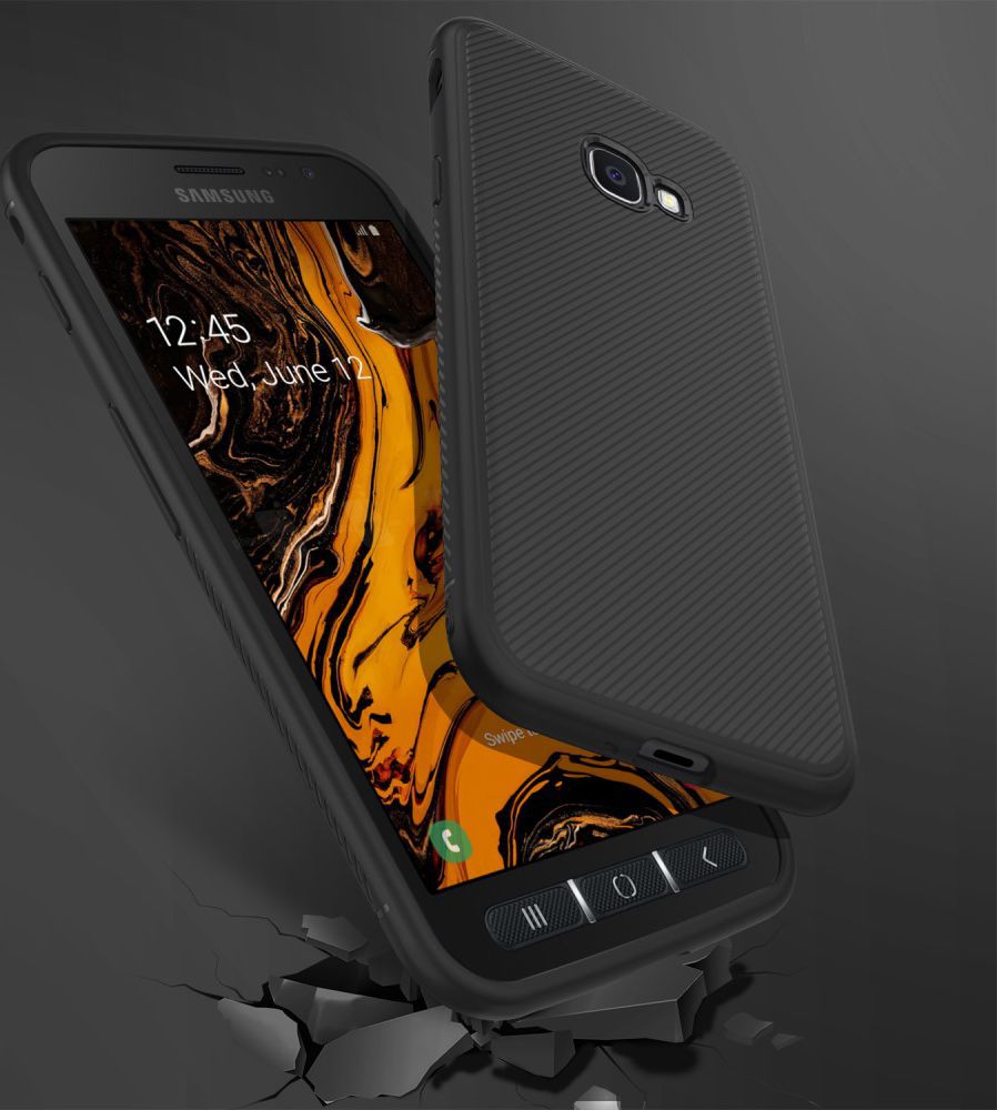 Samsung Galaxy Xcover 4(S) Twill Slim Texture Backcover Zwart afbeelding 7