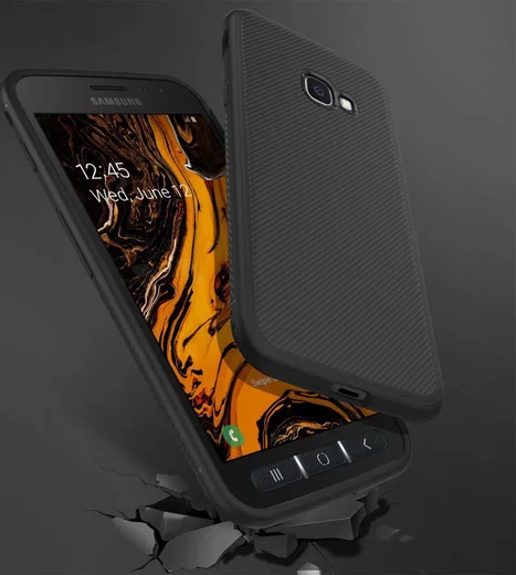Samsung Galaxy Xcover 4(S) Twill Slim Texture Backcover Zwart afbeelding 7