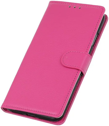LG K40 Lychee Portemonnee Hoesje met Standaard Roze afbeelding 5