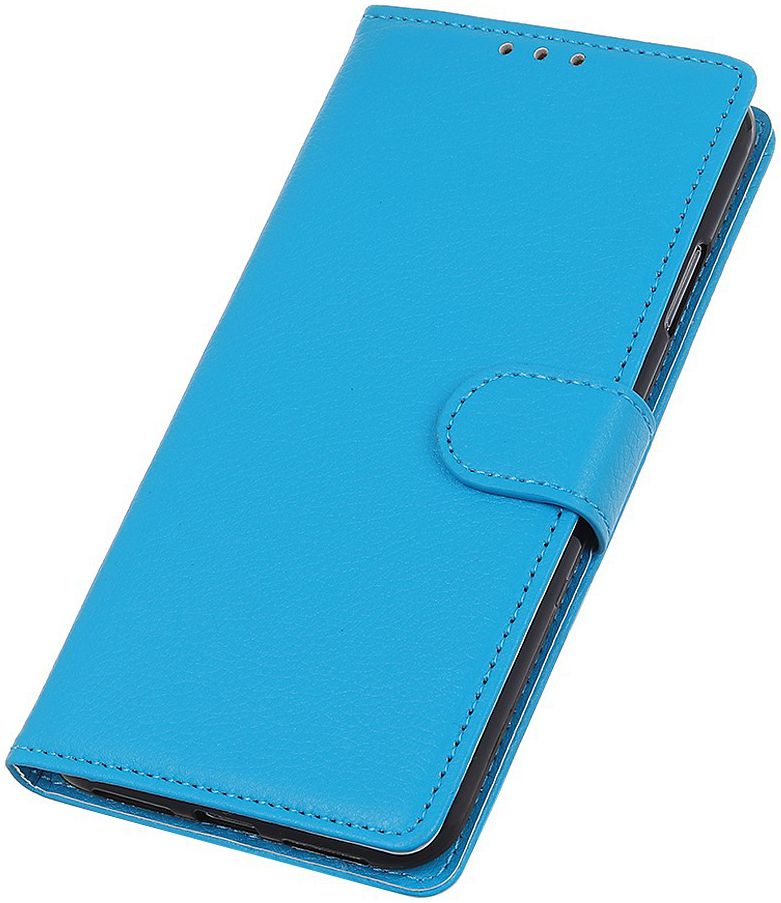 LG K40 Lychee Portemonnee Hoesje met Standaard Blauw afbeelding 5