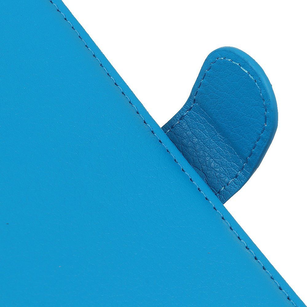 LG K40 Lychee Portemonnee Hoesje met Standaard Blauw afbeelding 7