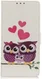 LG K40 Lederen Portemonnee Hoesje met Uil Print afbeelding 1
