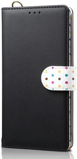 Samsung Galaxy Note 10 Plus Retro Dots Portemonnee Hoesje Zwart afbeelding 1