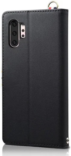 Samsung Galaxy Note 10 Plus Retro Dots Portemonnee Hoesje Zwart afbeelding 3