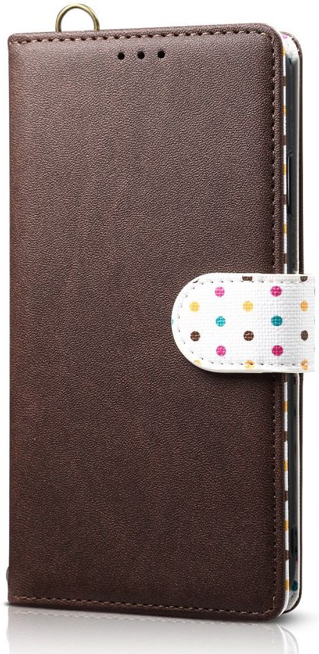 Samsung Galaxy Note 10 Plus Retro Dots Portemonnee Hoesje Bruin afbeelding 1