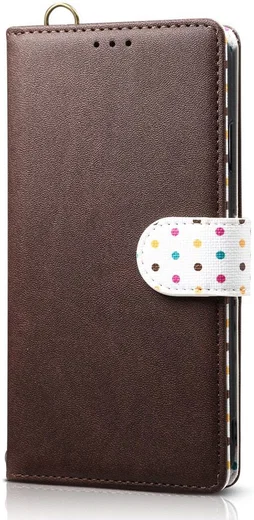 Samsung Galaxy Note 10 Plus Retro Dots Portemonnee Hoesje Bruin afbeelding 1