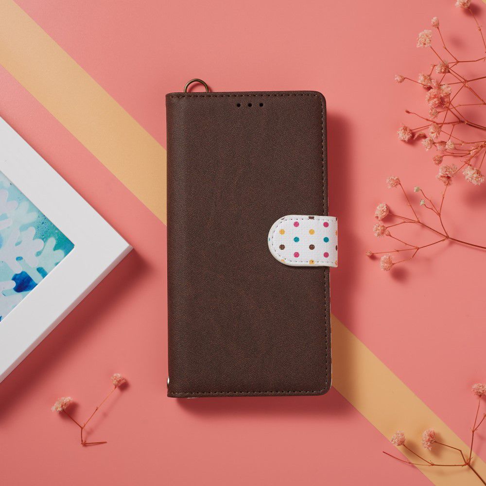 Samsung Galaxy Note 10 Plus Retro Dots Portemonnee Hoesje Bruin afbeelding 9
