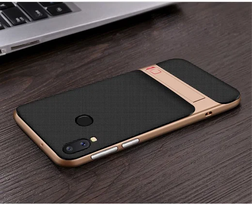 Samsung Galaxy A40 Stijlvol Hybride Kickstand Hoesje Goud afbeelding 14