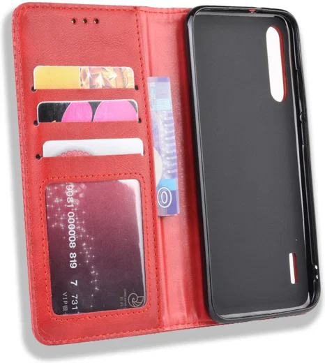 Xiaomi Mi A3 Vintage Portemonnee Hoesje Rood afbeelding 4
