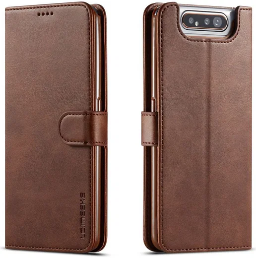 Samsung Galaxy A80 Stand Portemonnee Bookcase Hoesje Donkerbruin afbeelding 2