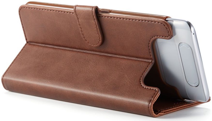 Samsung Galaxy A80 Stand Portemonnee Bookcase Hoesje Donkerbruin afbeelding 9